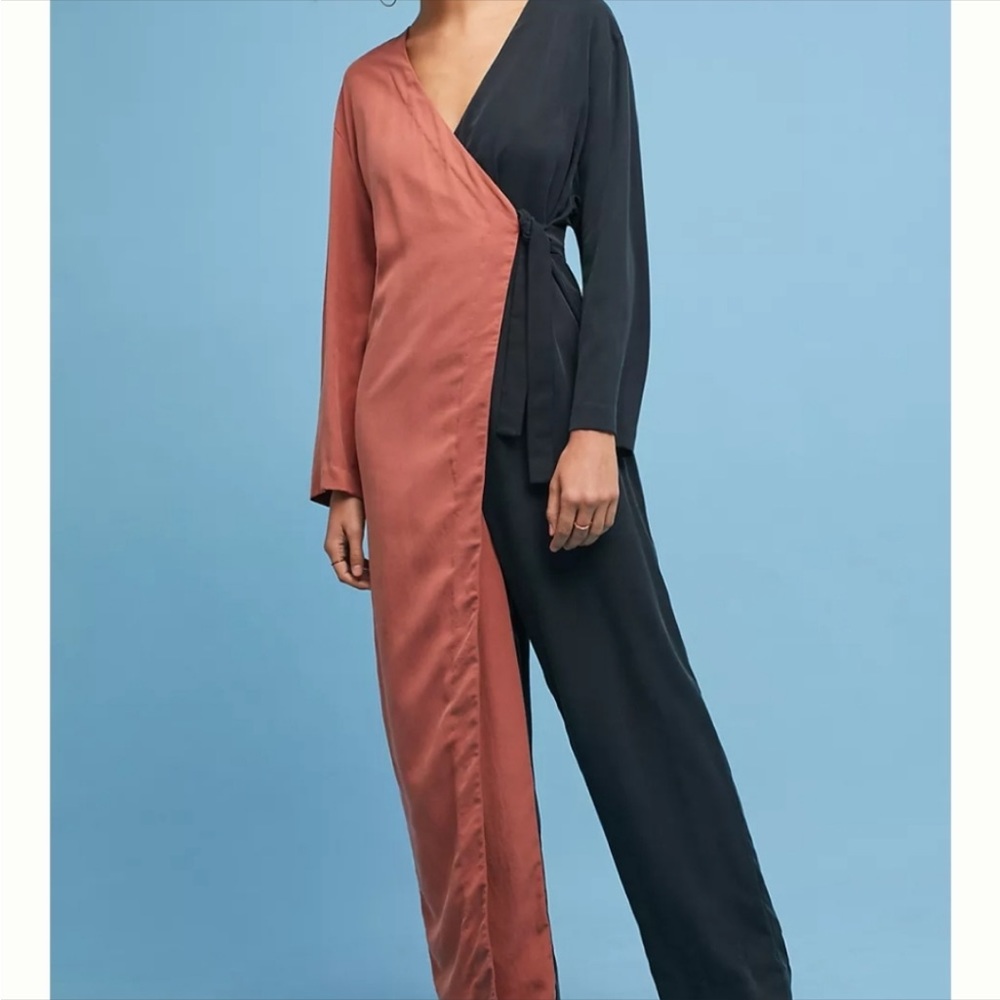Mara Hoffman Colorblock Jumpsuit Brown & Black Small S